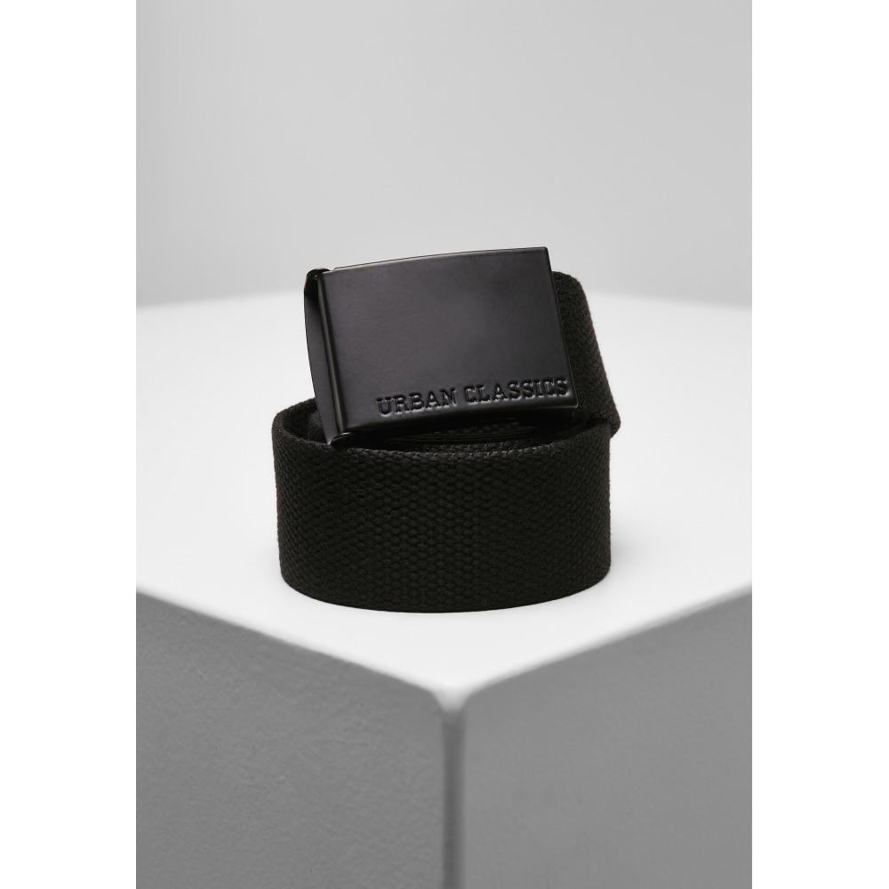 Urban Classics - Coloured Buckle Canvas Belt - Black